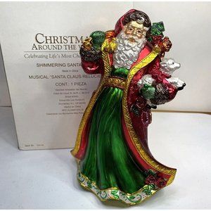 Christmas House Of Lloyd Shimmering Musical Santa 11” Original Box & Packaging